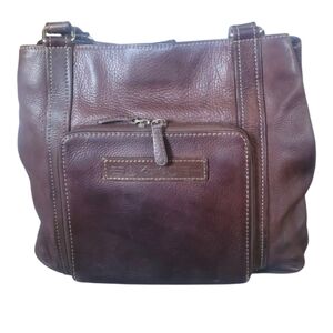 Fossil Brown Leather Tote Bag